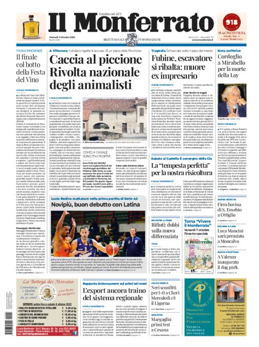 Il Monferrato - Edizione 73 del 04/10/2022